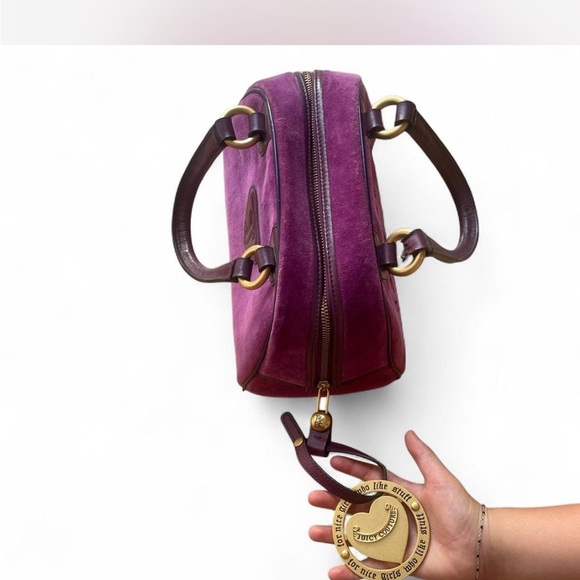 Purple Velour |Juicy Couture| Vintage Bowler Shoulder Bag - Picture 3 of 7